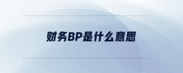 財(cái)務(wù)bp是什么意思