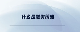 什么是融資策略