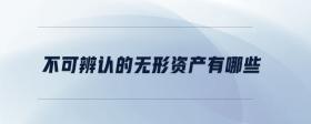 不可辨認(rèn)的無形資產(chǎn)有哪些