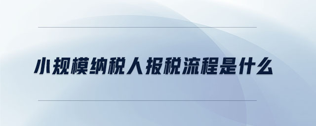 小規(guī)模納稅人報(bào)稅流程是什么