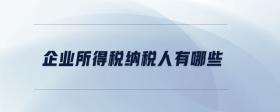 企業(yè)所得稅納稅人有哪些
