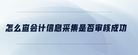 怎么查會(huì)計(jì)信息采集是否審核成功