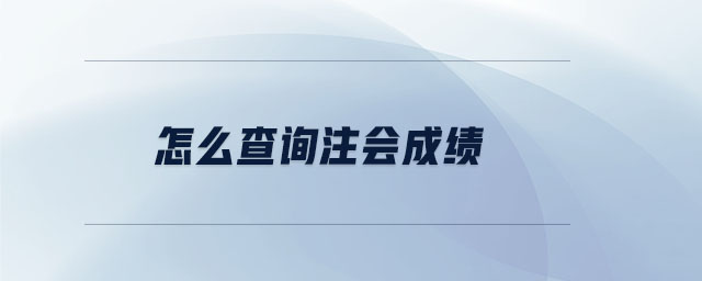 怎么查詢注會(huì)成績
