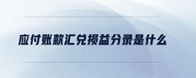 應付賬款匯兌損益分錄是什么