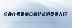 總會計師是單位會計機構(gòu)負責(zé)人嗎