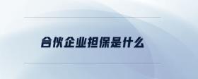 合伙企業(yè)擔(dān)保是什么
