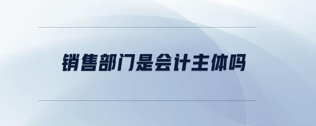 銷售部門是會(huì)計(jì)主體嗎