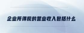 企業(yè)所得稅的營業(yè)收入包括什么