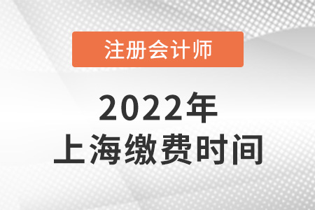 2022年上海注冊會計師考試繳費時間是哪天？