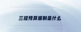 三級(jí)預(yù)算編制是什么