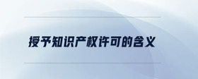 授予知識產權許可的含義