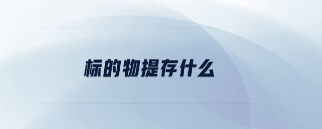 標(biāo)的物提存什么