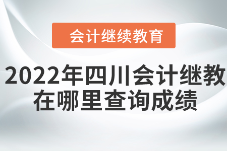 2022年四川會計繼續(xù)教育在哪里查詢成績？