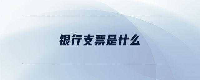 銀行支票是什么