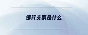 銀行支票是什么