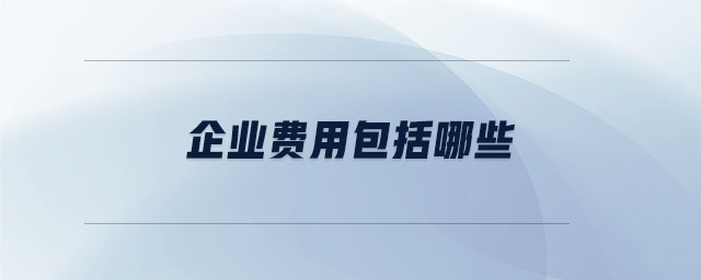 企業(yè)費用包括哪些