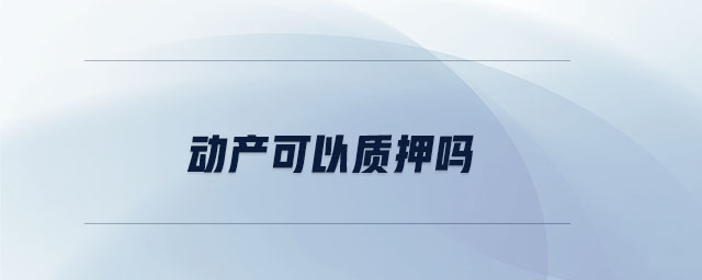 動產(chǎn)可以質(zhì)押嗎