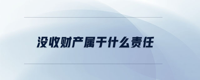 沒收財(cái)產(chǎn)屬于什么責(zé)任