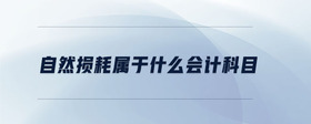 自然損耗屬于什么會計科目