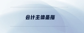會計主體是指