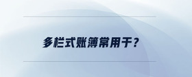 多欄式賬簿常用于？