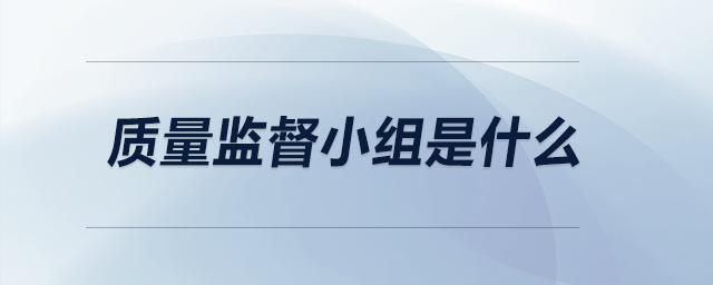 質(zhì)量監(jiān)督小組是什么