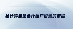 會(huì)計(jì)科目是會(huì)計(jì)賬戶設(shè)置的依據(jù)