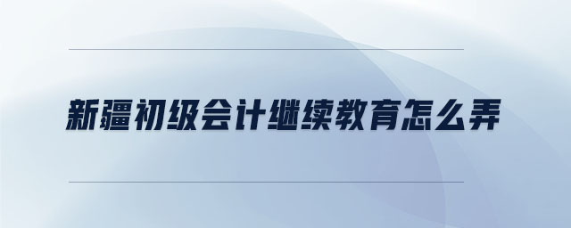 新疆初級(jí)會(huì)計(jì)繼續(xù)教育怎么弄