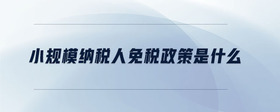 小規(guī)模納稅人免稅政策是什么