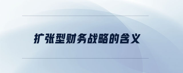 擴張型財務戰(zhàn)略的含義