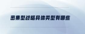 密集型戰(zhàn)略具體類型有哪些