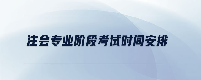 注會(huì)專業(yè)階段考試時(shí)間安排
