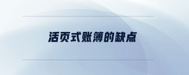 活頁(yè)式賬簿的缺點(diǎn)