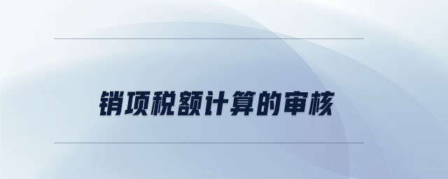 銷項(xiàng)稅額計(jì)算的審核