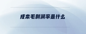成本毛利潤率是什么