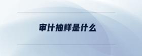審計抽樣是什么