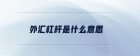 外匯杠桿是什么意思
