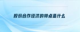 股份合作經濟的特點是什么