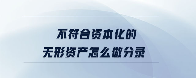 不符合資本化的無形資產怎么做分錄