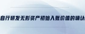 自行研發(fā)無形資產(chǎn)初始入賬價(jià)值的確認(rèn)