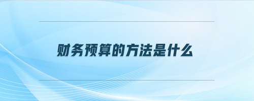 財(cái)務(wù)預(yù)算的方法是什么