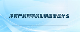 凈資產(chǎn)利潤率的影響因素是什么