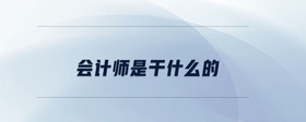 會(huì)計(jì)師是干什么的