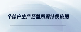 個(gè)體戶(hù)生產(chǎn)經(jīng)營(yíng)所得計(jì)稅依據(jù)