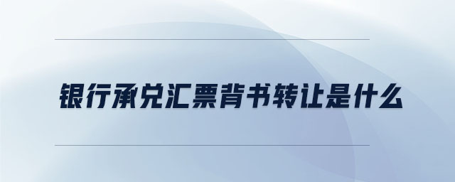 銀行承兌匯票背書(shū)轉(zhuǎn)讓是什么
