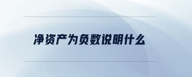 凈資產(chǎn)為負(fù)數(shù)說(shuō)明什么