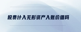 稅費(fèi)計(jì)入無形資產(chǎn)入賬價(jià)值嗎