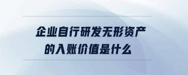 企業(yè)自行研發(fā)無(wú)形資產(chǎn)的入賬價(jià)值是什么