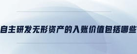 自主研發(fā)無形資產(chǎn)的入賬價(jià)值包括哪些