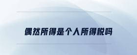 偶然所得是個人所得稅嗎